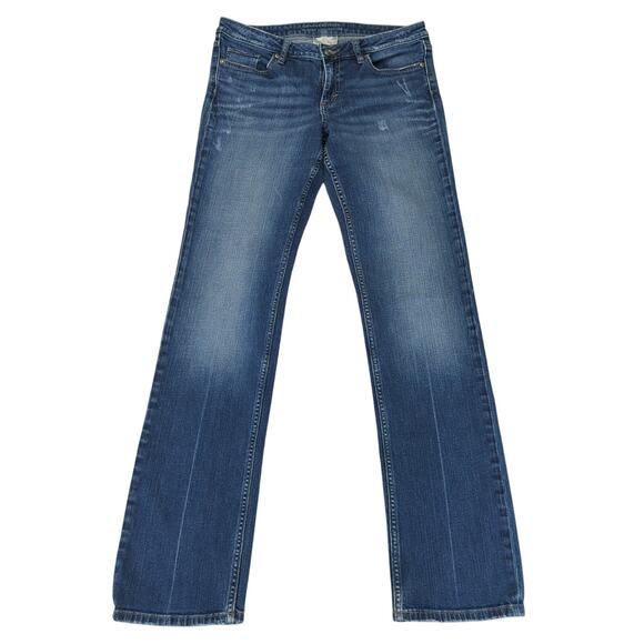 Y2k Banana Republic Straight Leg Jeans Women's 10 Long Stretch 690912 Distressed - Picture 1 of 9